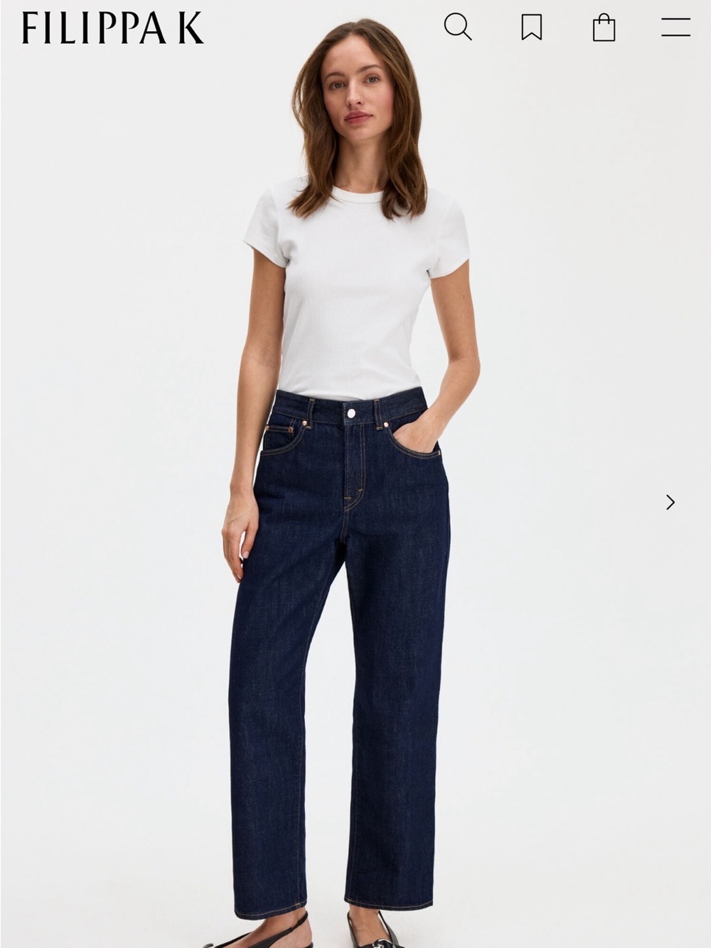 Filippa K Dark Blue Straight-Leg Designer Jeans
